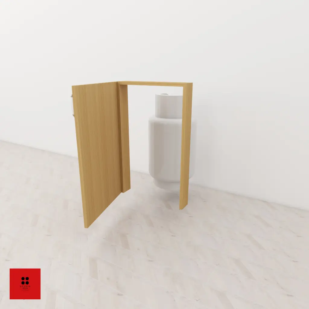 Base Unit with 1 Shutter for domestic Gas Cylinder 600 x 100 x 820 (Right Side Opening)