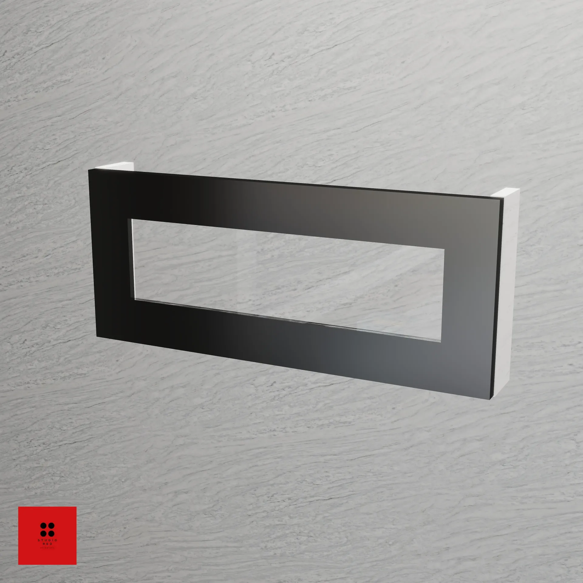 [KWU-CV1AGF-H251.5-W600] Chimney Valance 1 Aluminum Frame Glass Flap - 600 x 100 x 251.50