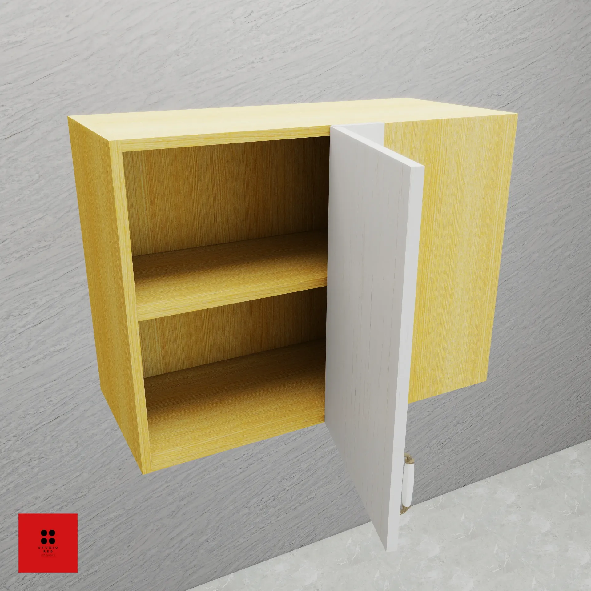 Wall Right Blind Corner unit with 1 Shutter one shelf -RBD - 800 x 350 x 600