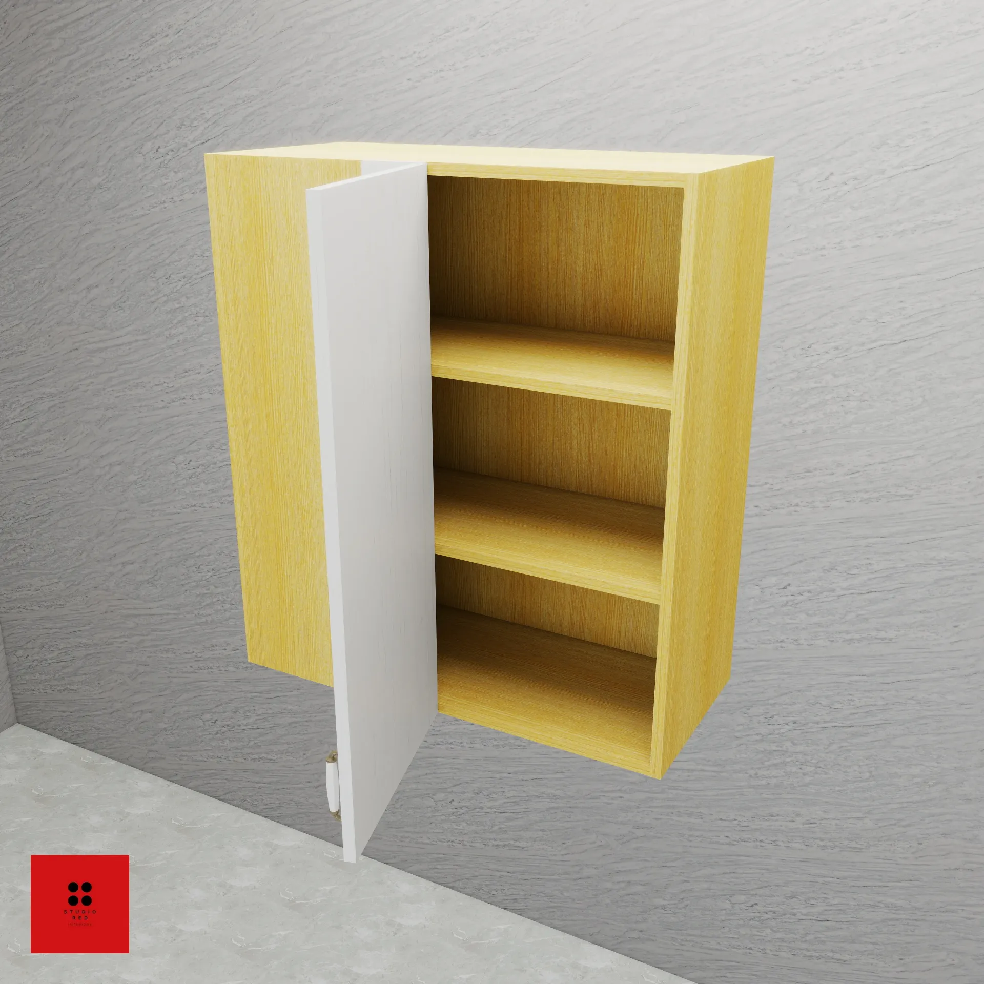 Wall Left Blind Corner unit with 1 Shutter two shelf -LBD - 800 x 320 x 900