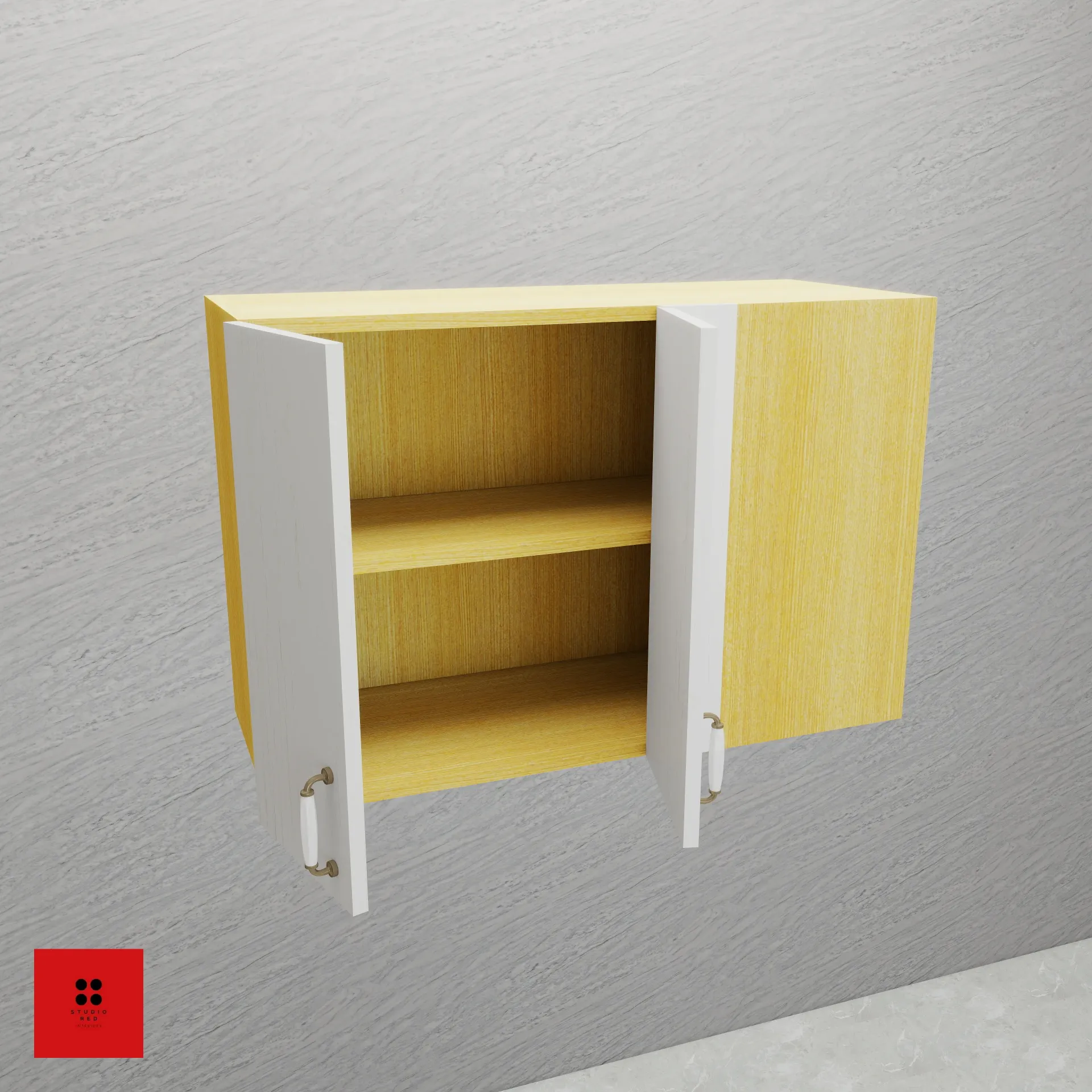 Wall Right Blind Corner unit with 2 Shutter one shelf -RBD - 900 x 350 x 600