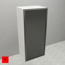 Counter-top Unit with PVC  Rolling   Shutter & 3 Removeable Shelves - 600 x 320 x 1320