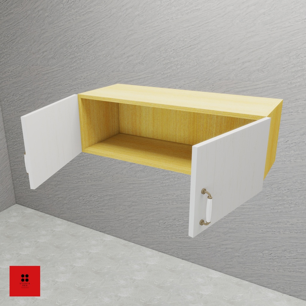 Wall Unit with 2 Shutter and No Removable Shelf - 900 x 320 x 300