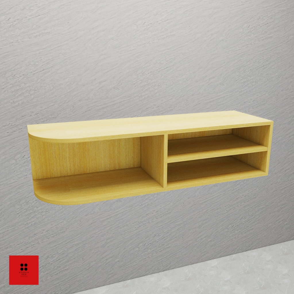 [KWU-HSHO-L-H360-W1500] Wall Half Shelf and Half Open Unit - Left - 1500 x 350 x 360