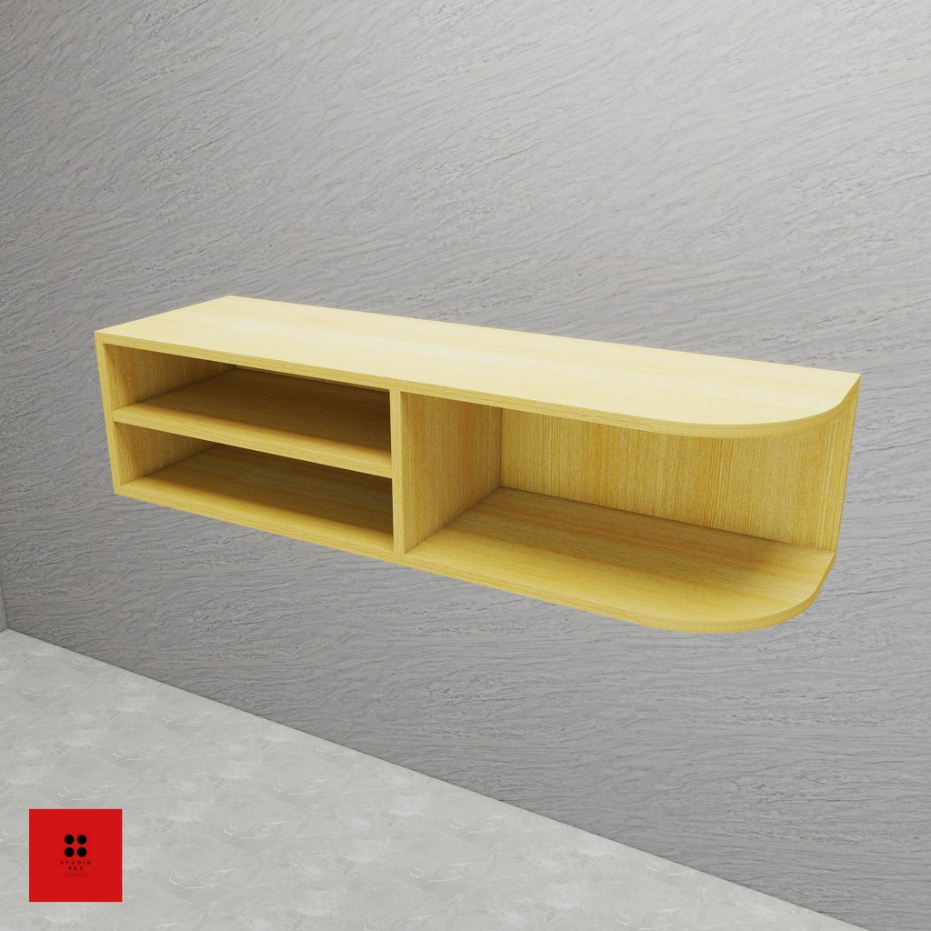 [KWU-HSHO-R-H360-W900] Wall Half Shelf and Half Open Unit - Right - 900  x 350  x 360