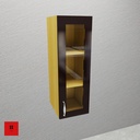 Wall Unit with 1 Aluminium frame glass shutter and 2 removable shelf-400 x 350 x 900