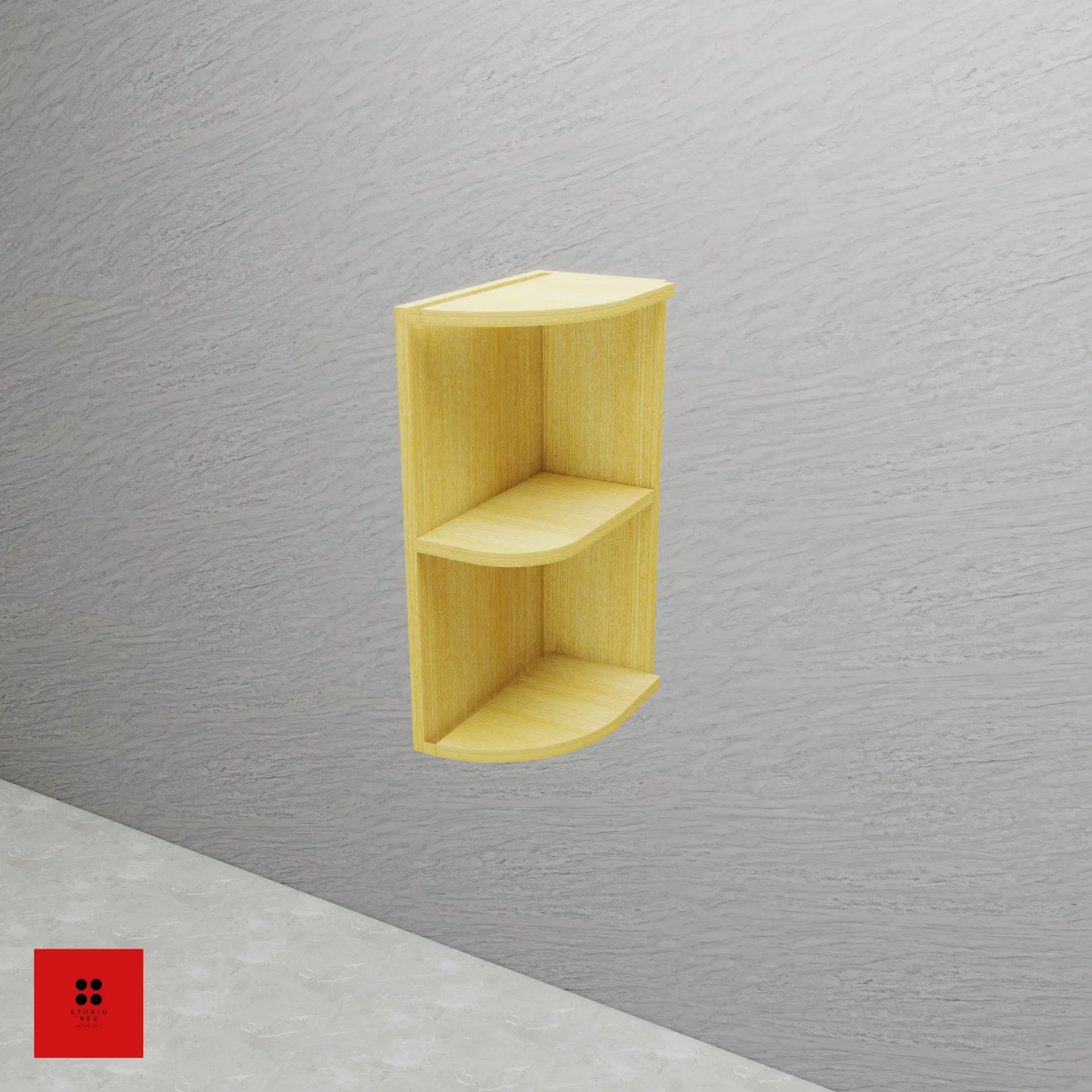 Wall Open End Unit with 1 Shelf - 200 x 350 x 600 - Right