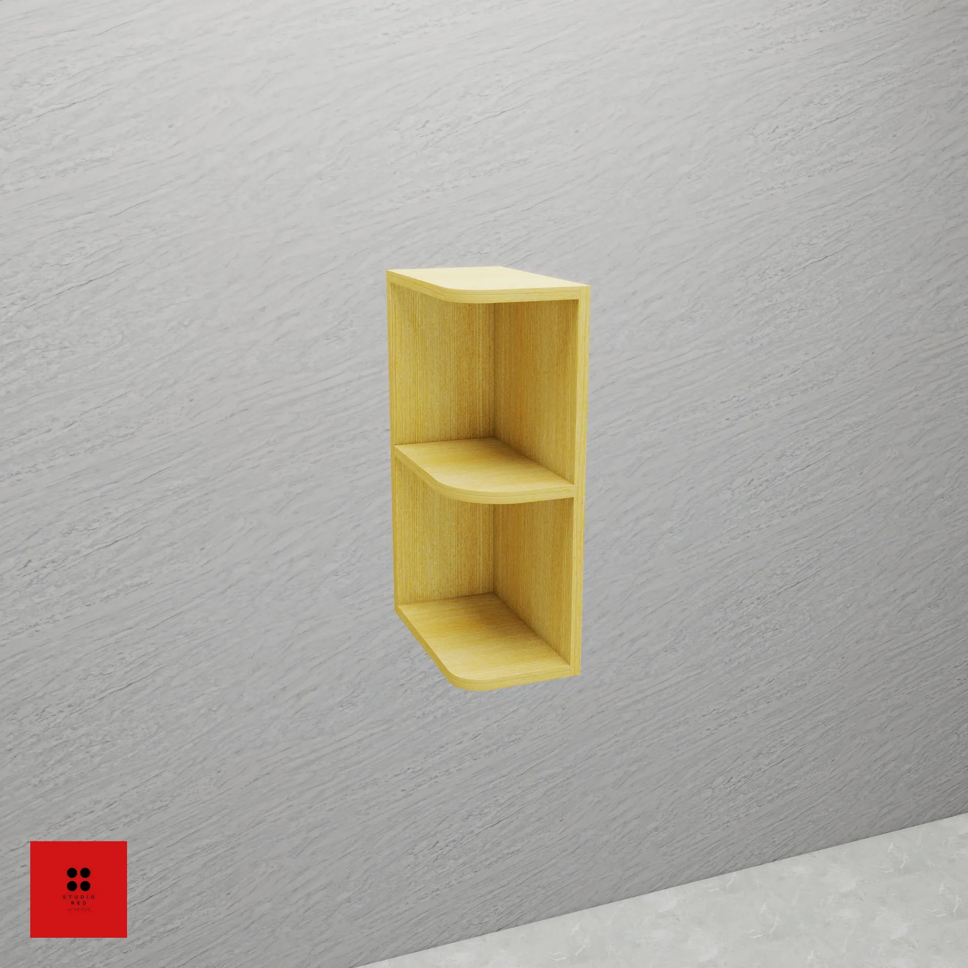Wall Open End Unit with 1 Shelf - 200 x 350 x 720 - Left
