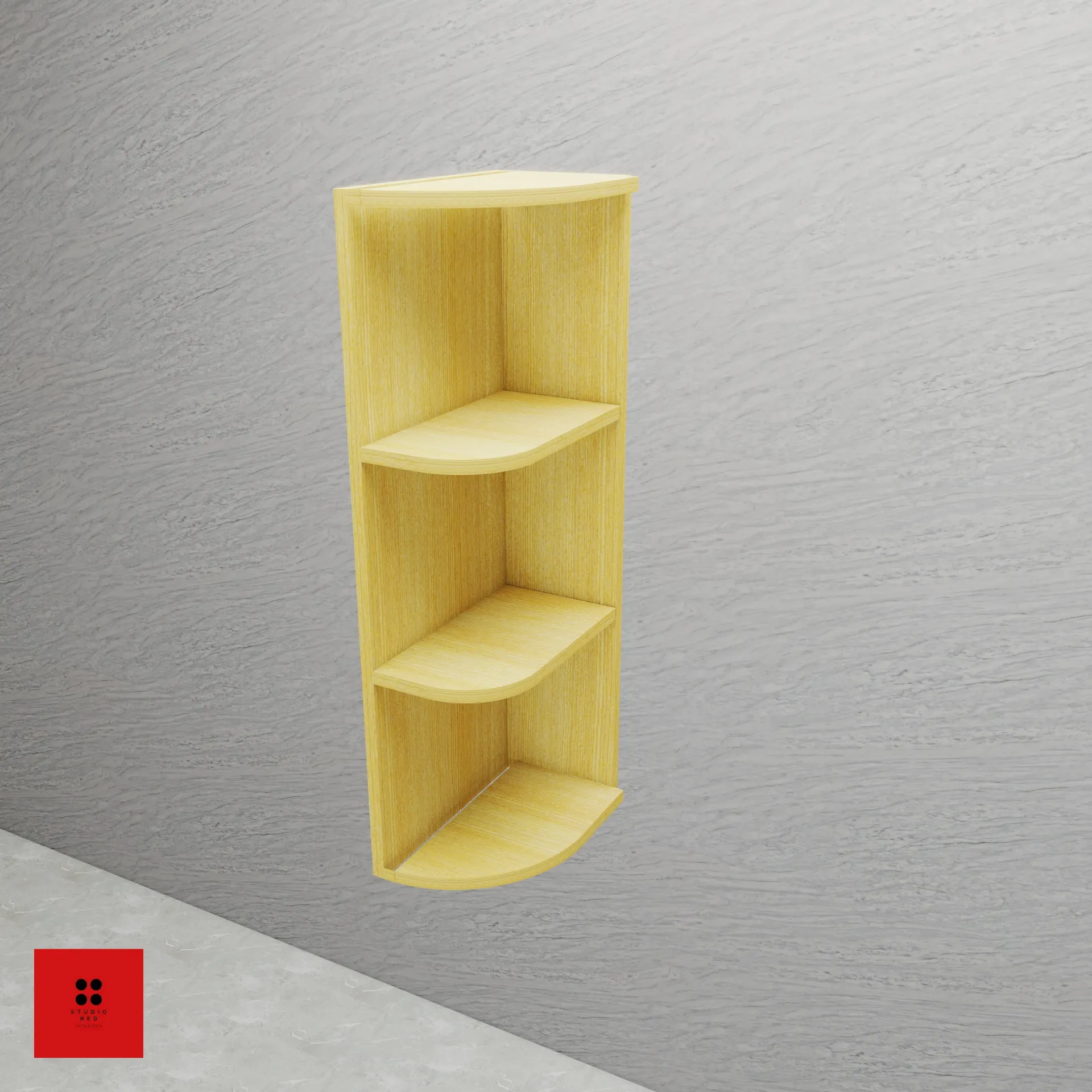 Wall Open End Unit with 2 Shelf - 300 x 350 x 900 - Right
