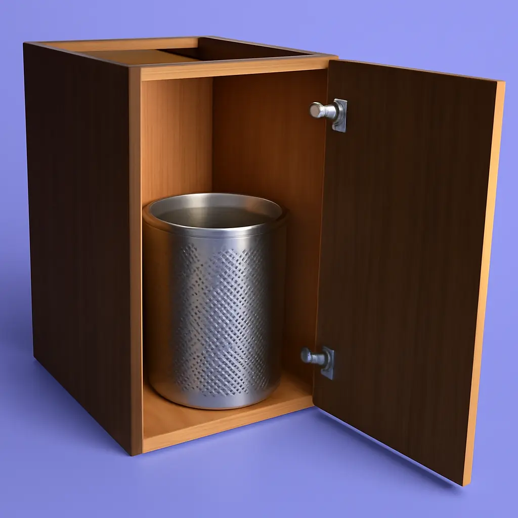 Base Sink Unit with 1 Shutter & 1 SS Waste Bin and Aluminium Foil protected Base 550 x 580 x 820