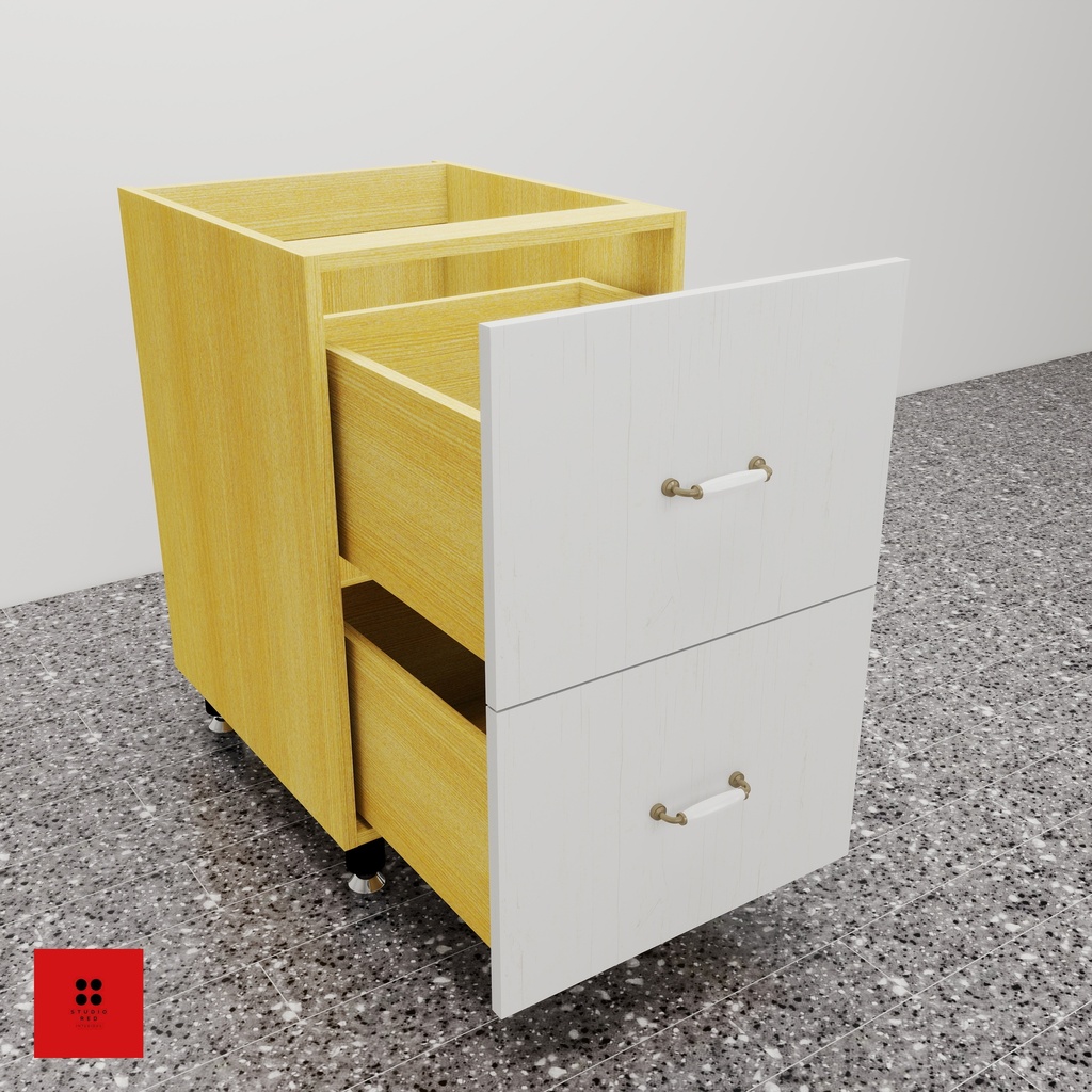 Base Unit with 2 Large Wooden Drawers 900 x 550 x 820