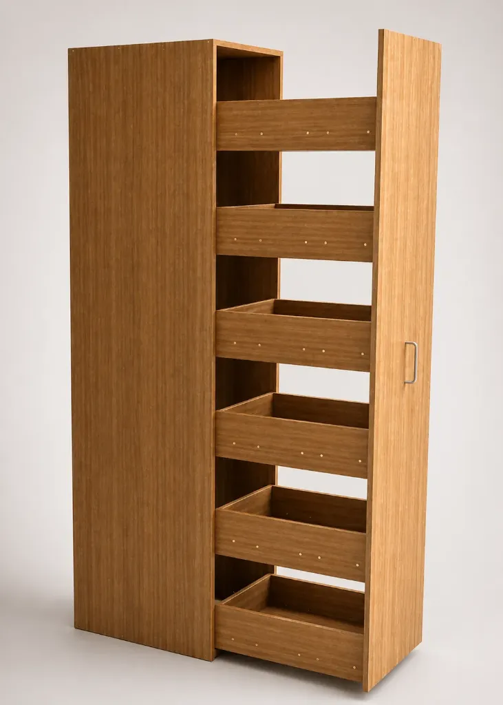 [KTU-LU-6SD-H2200-W300] Tall Larder Unit with 6S Drawers (6 Tier) - 300 x 580 x 2200