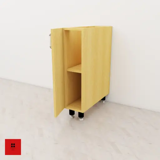 [KBU-SU-1S1S-580-20-RSO] Base Unit with 1 Shutter and 1 Removable Shelf - 200 x 580 x 820 (Right Side Opening)