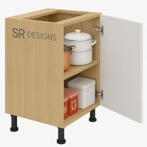 [KBU-SU-1S1S-450-60-LSO] Base Unit with 1 Shutter and 1 Removable Shelf - 600 x 450 x 820 (Left Side Opening)