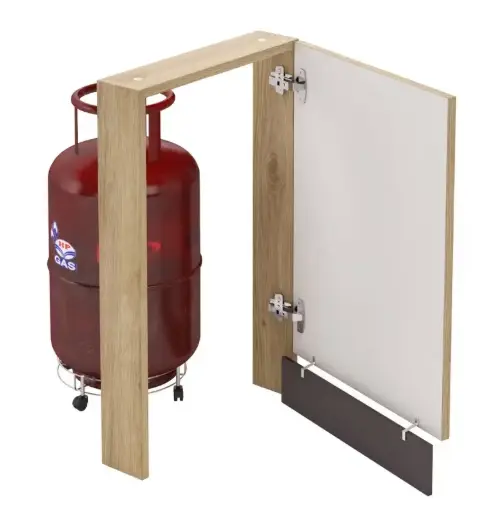 [KBU-CU-1S-60-LSO] Base Unit with 1 Shutter for domestic Gas Cylinder 600 x 100 x 820 (Left Side Opening)