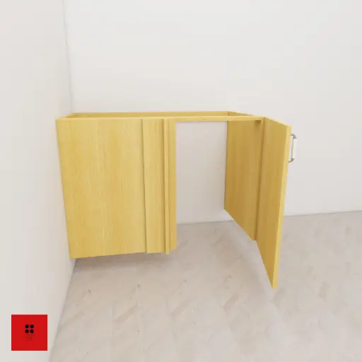 [KBU-CU-1S-105RSLO] Base corner unit with 1 Shutter for Domestic Gas Cylinder 1050 x 580 x 820 (Right Side Left Opening)