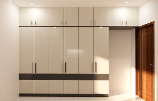 [KWU-AG2S2MS-H900-W950] Wall Unit with 2 Aluminium frame glass shutter and 2 removable shelf-950 x 350 x 900