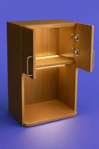 [KWU-MV2S1FS-H720-W600] Wall Microwave unit with 2 Shutter and 1 Shelf - 600 x 350 x 720