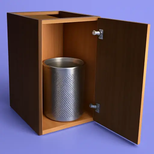 [KBU-SU-1S1WB-H820-W500] Base Sink Unit with 1 Shutter & 1 SS Waste Bin and Aluminium Foil protected Base 500 x 580 x 820